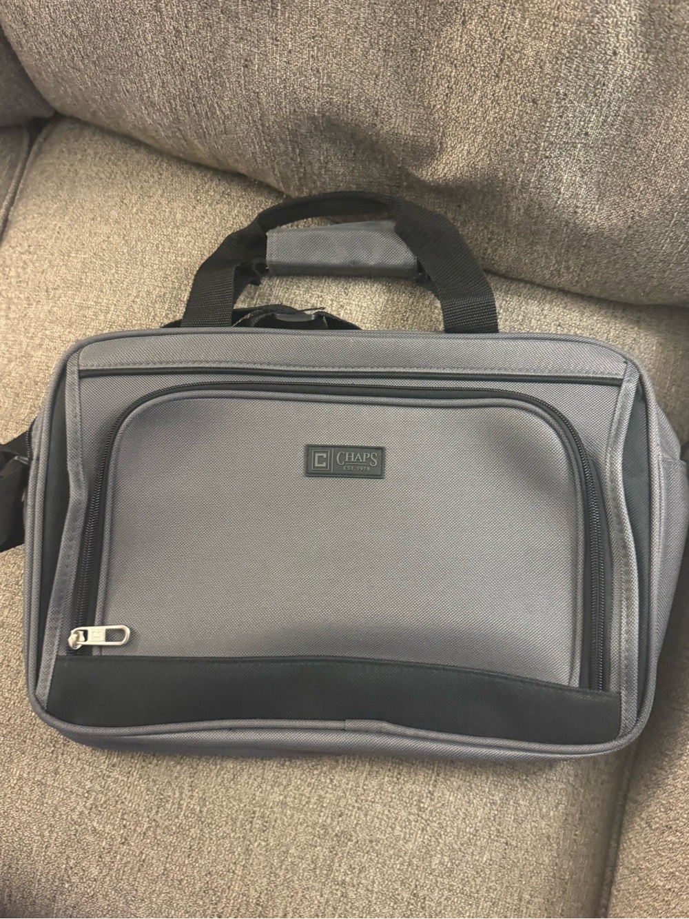 Chaps Gray & Black Laptop Briefcase - Men's Work Bag